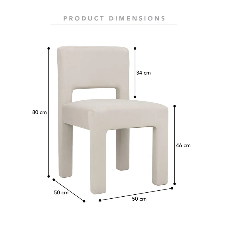 Claude Set of 4 Dining Chairs Beige Velvet