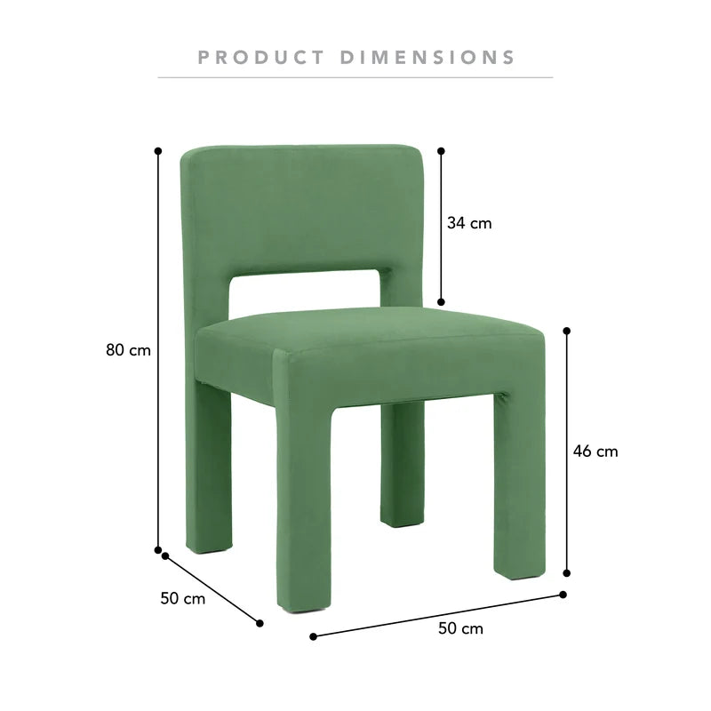 Claude Set of 4 Dining Chairs Green Velvet