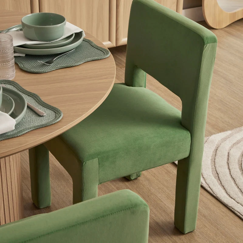 Claude Set of 4 Dining Chairs Green Velvet