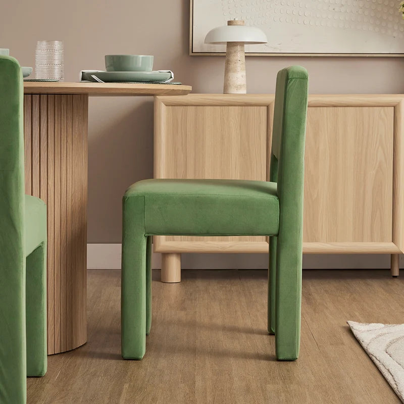 Claude Set of 4 Dining Chairs Green Velvet