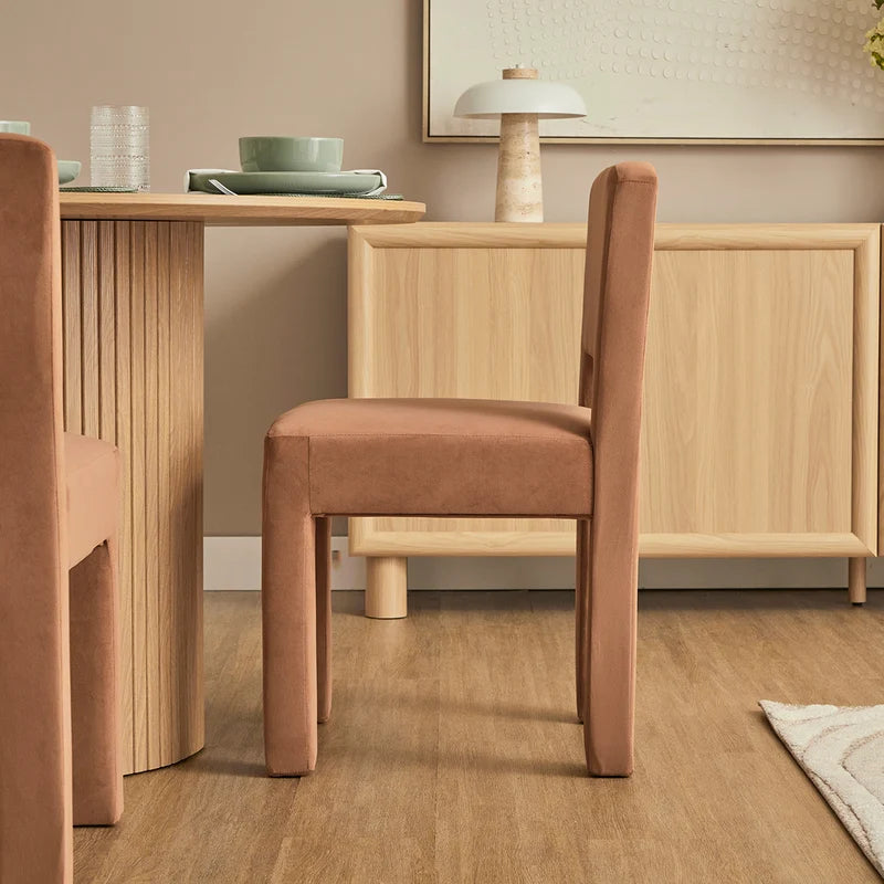 Claude Set of 4 Dining Chairs Rust Velvet
