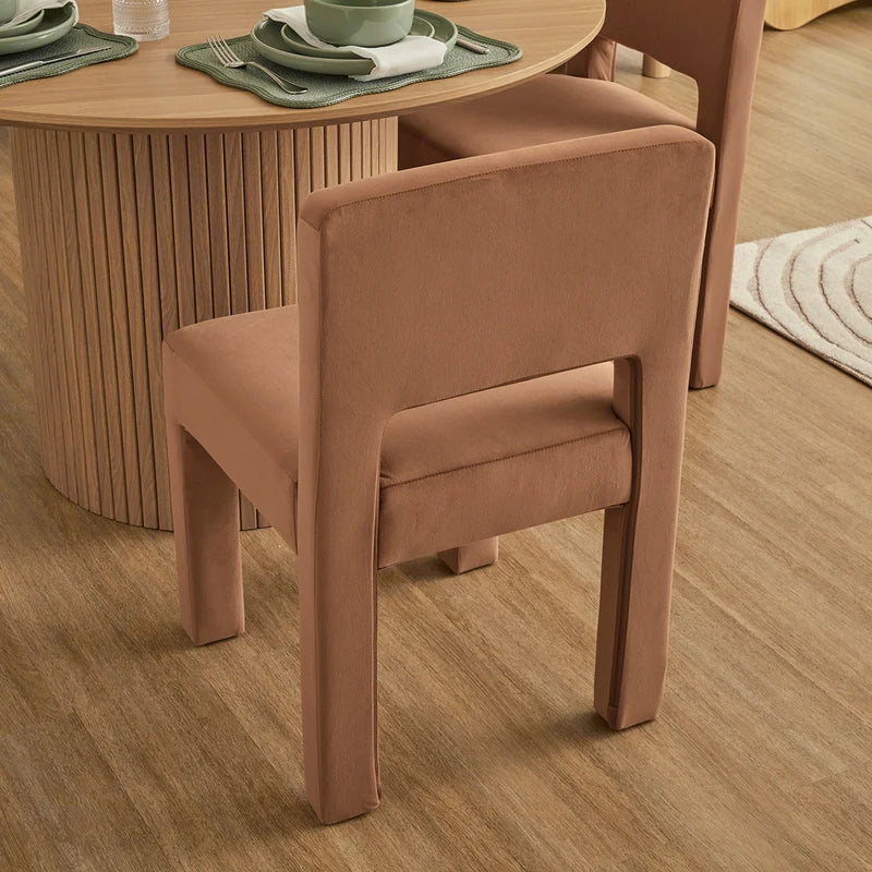 Claude Set of 4 Dining Chairs Rust Velvet