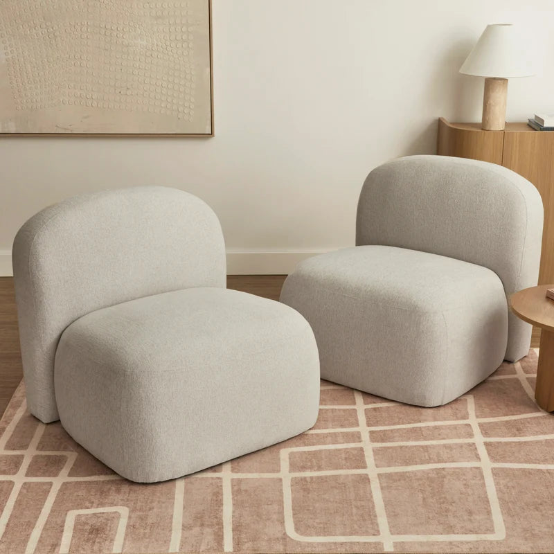 Luca Block Accent Chair Cream (Set of 2)