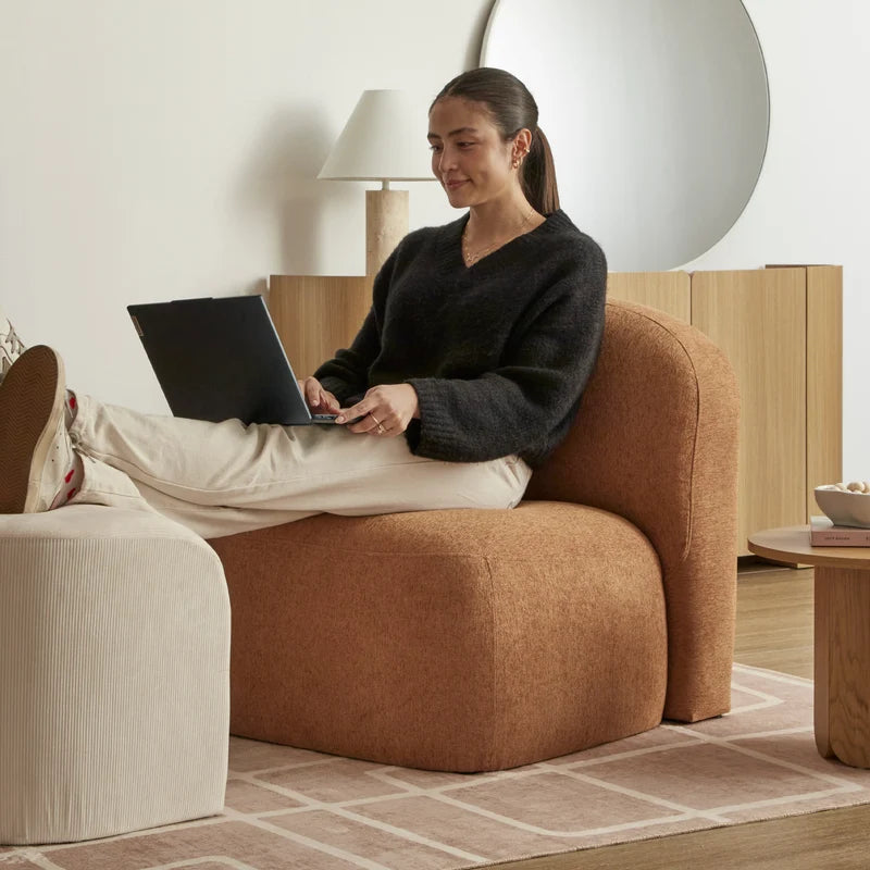 Luca Block Accent Chair Pumpkin