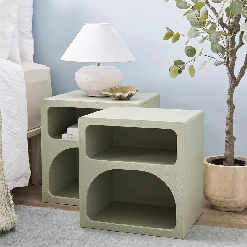 Santorini Bedside Table Green (Set of 2)