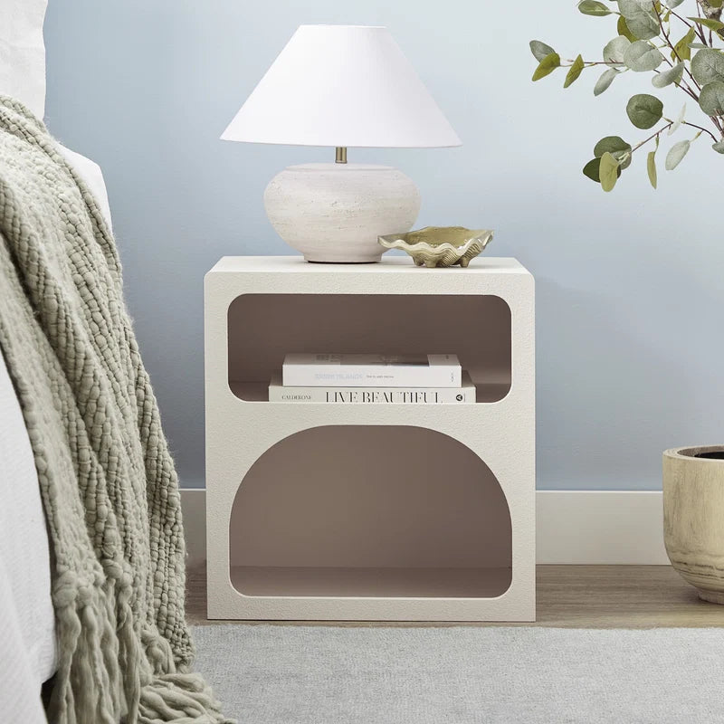 Santorini Bedside Table Off-White (Set of 2)