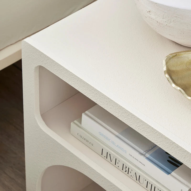 Santorini Bedside Table Off-White (Set of 2)