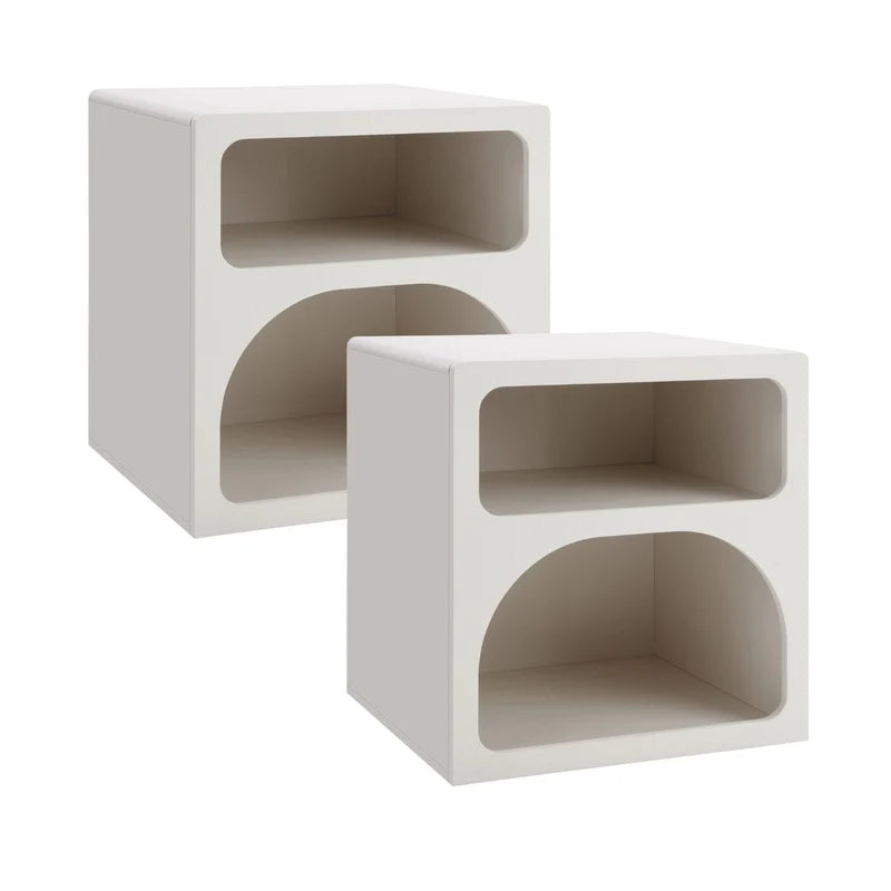 Santorini Bedside Table Off-White (Set of 2)