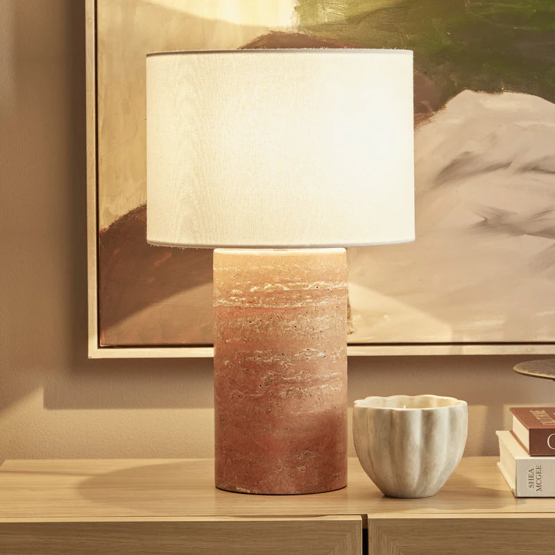 Quinn Marble Table Lamp Terracotta