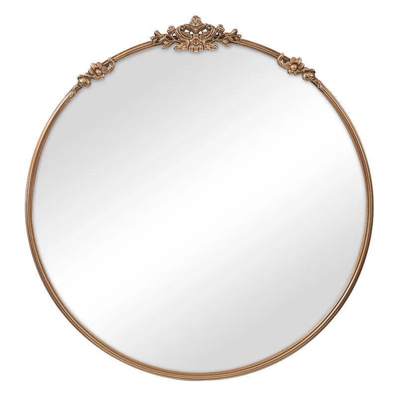 Florence Baroque Round Mirror Gold