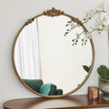 Florence Baroque Round Mirror Gold
