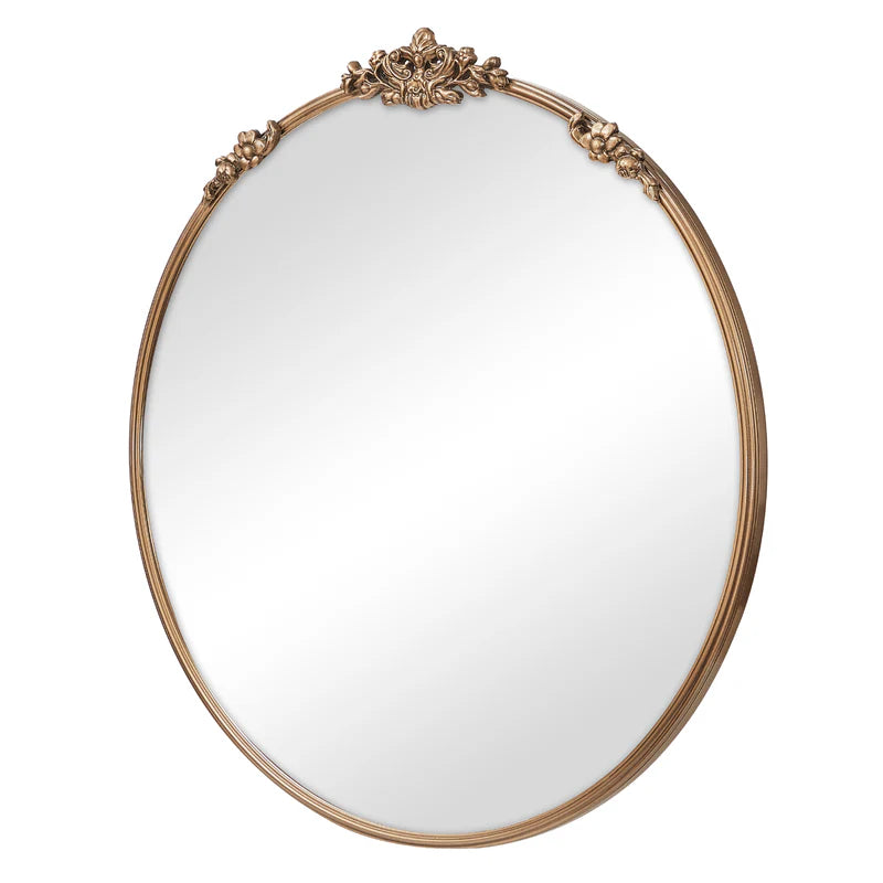 Florence Baroque Round Mirror Gold