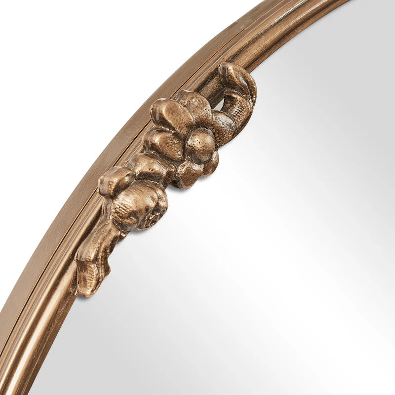 Florence Baroque Round Mirror Gold