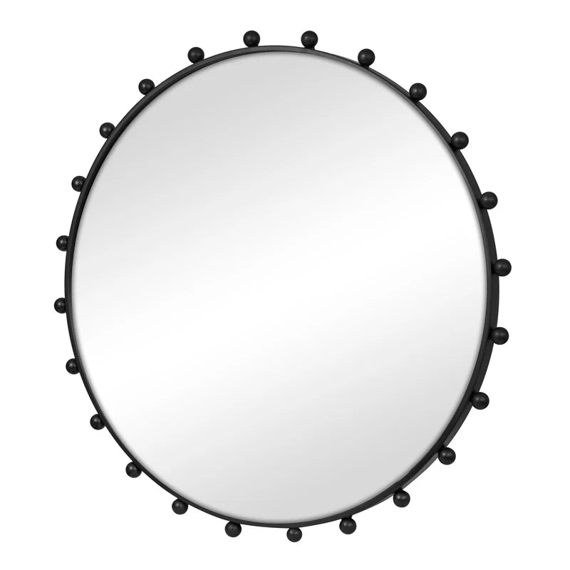 Orbit Sphere 90cm Round Mirror BLACK