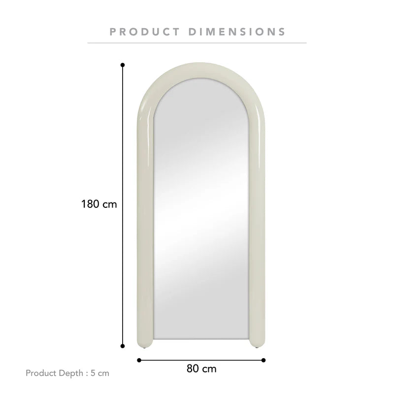 Gigi 180cm Gloss Arch Mirror CREAM