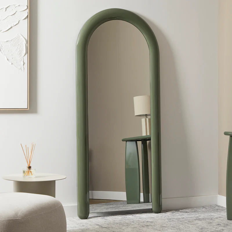 Gigi 180cm Gloss Arch Mirror OLIVE GREEN