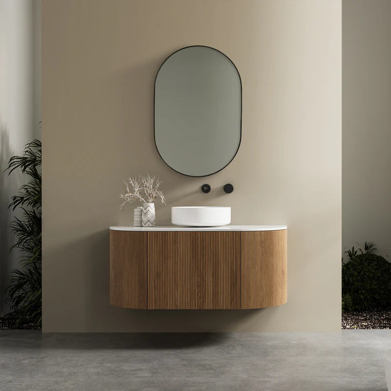 Zoe 90cm Oval Mirror BLACK (Set of 2)