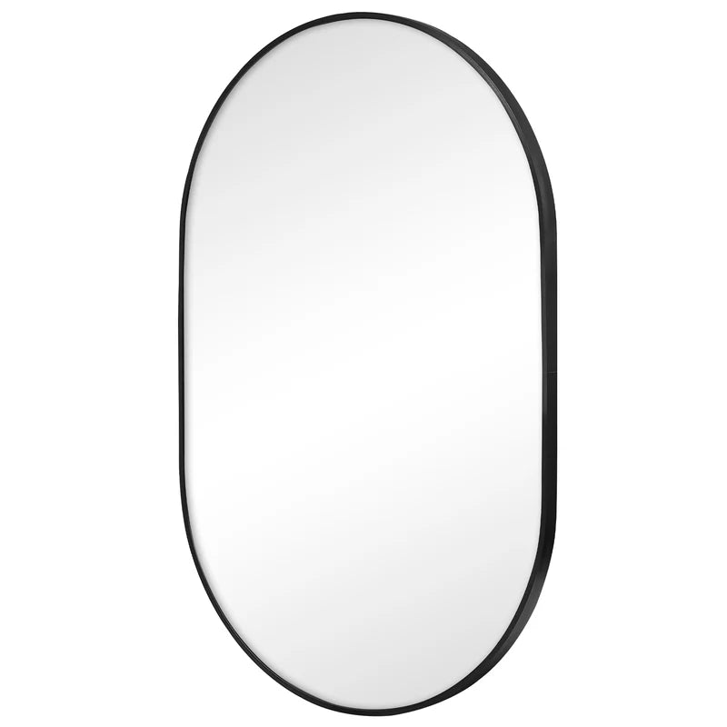 Zoe 90cm Oval Mirror BLACK (Set of 2)