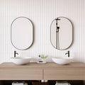 Zoe 90cm Oval Mirror BLACK (Set of 2)