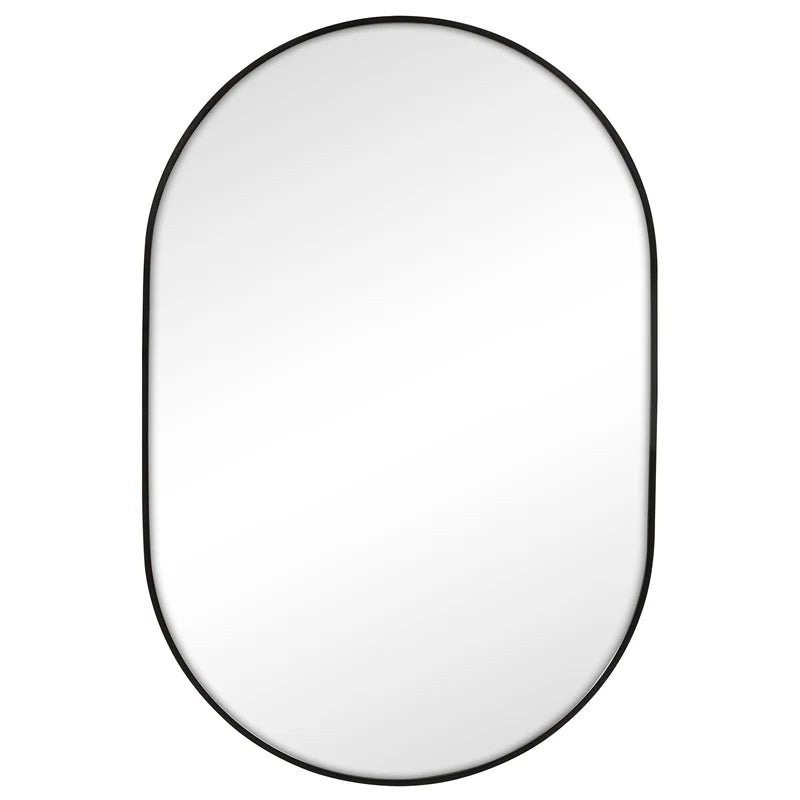 Zoe 90cm Oval Mirror BLACK (Set of 2)