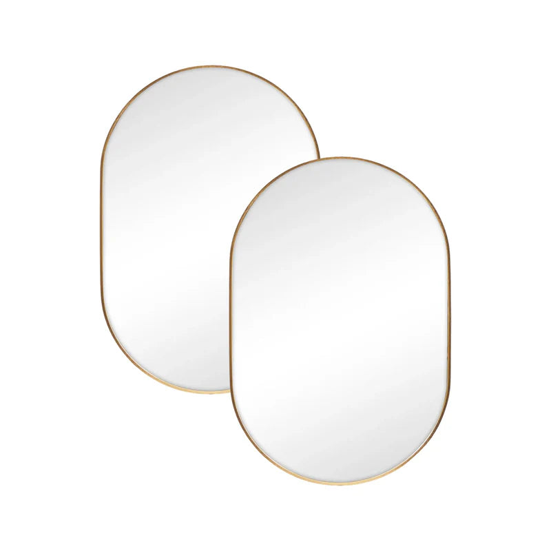Zoe 90cm Oval Mirror GOLD (Set of 2)