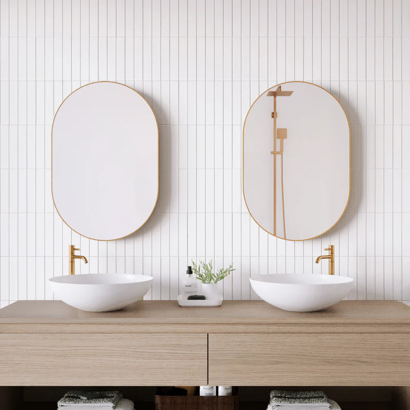 Zoe 90cm Oval Mirror GOLD (Set of 2)