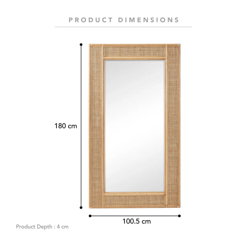 Cove Rattan Rectangle Mirror