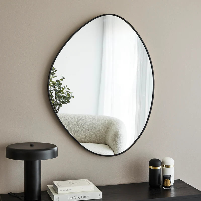 90cm Pebble Mirror BLACK
