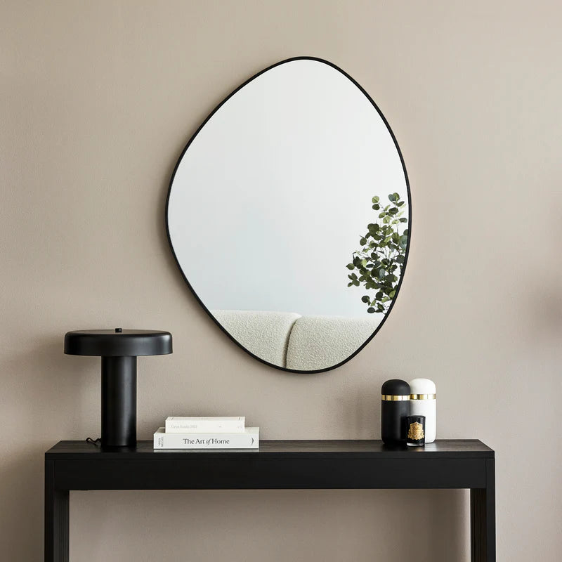 90cm Pebble Mirror BLACK