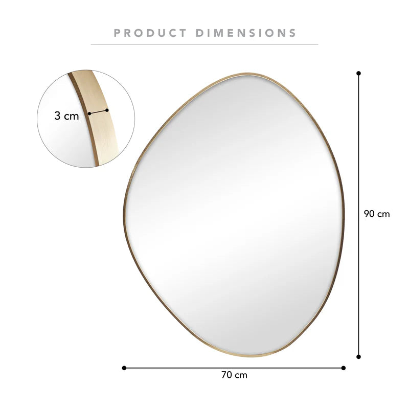 90cm Pebble Mirror GOLD
