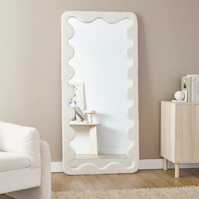 Jacky Squiggle Mirror White