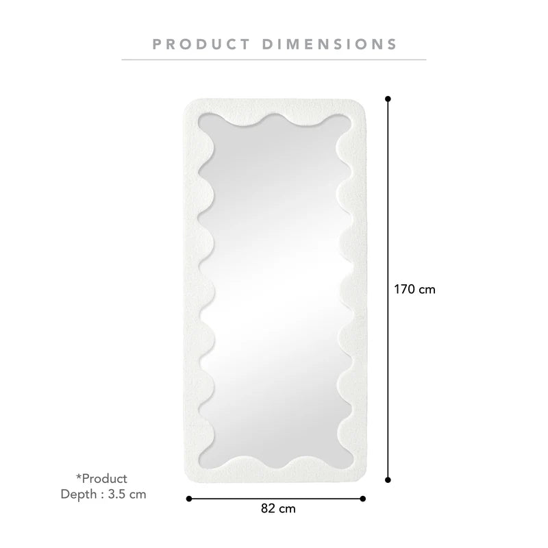 Jacky Squiggle Mirror White