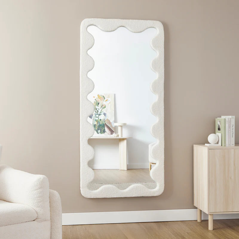 Jacky Squiggle Mirror White