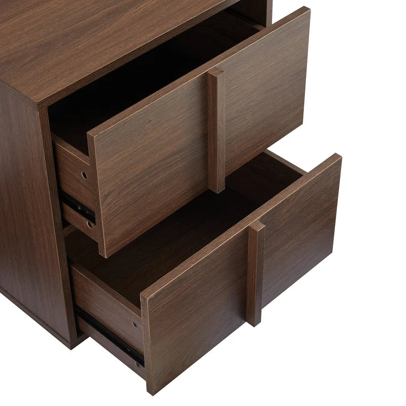 Auggie Bedside Table Walnut (Set of 2)