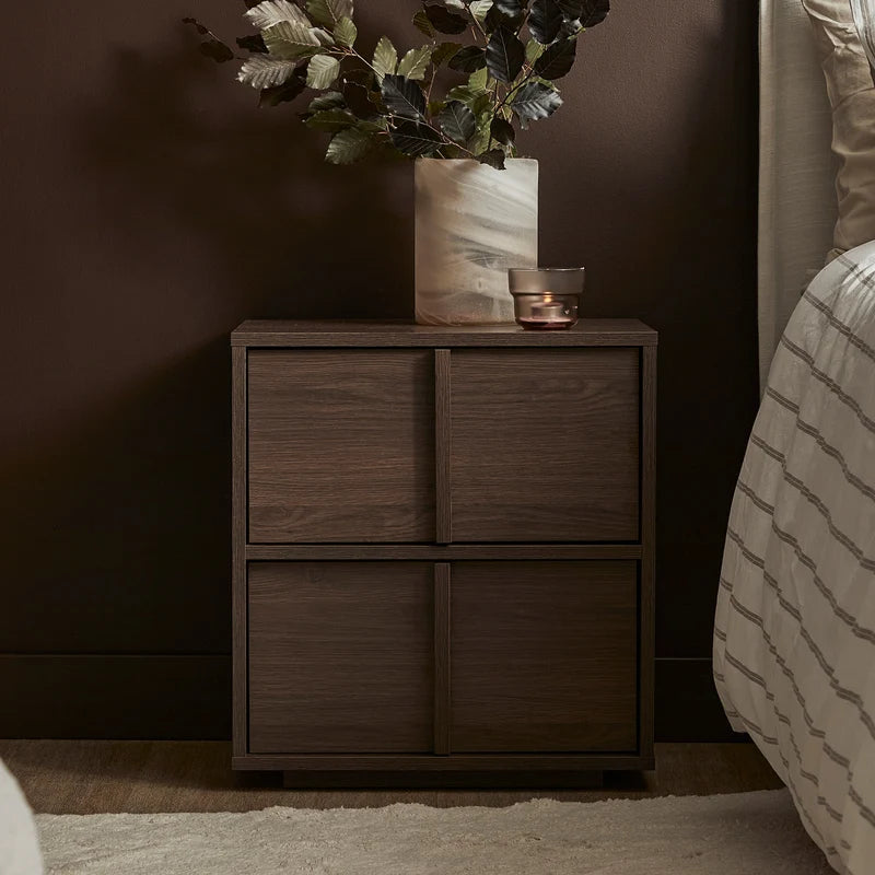 Auggie Bedside Table Walnut (Set of 2)