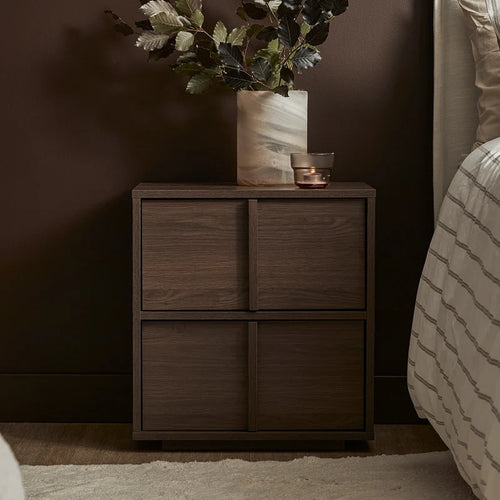 Auggie Bedside Table Walnut (Set of 2)