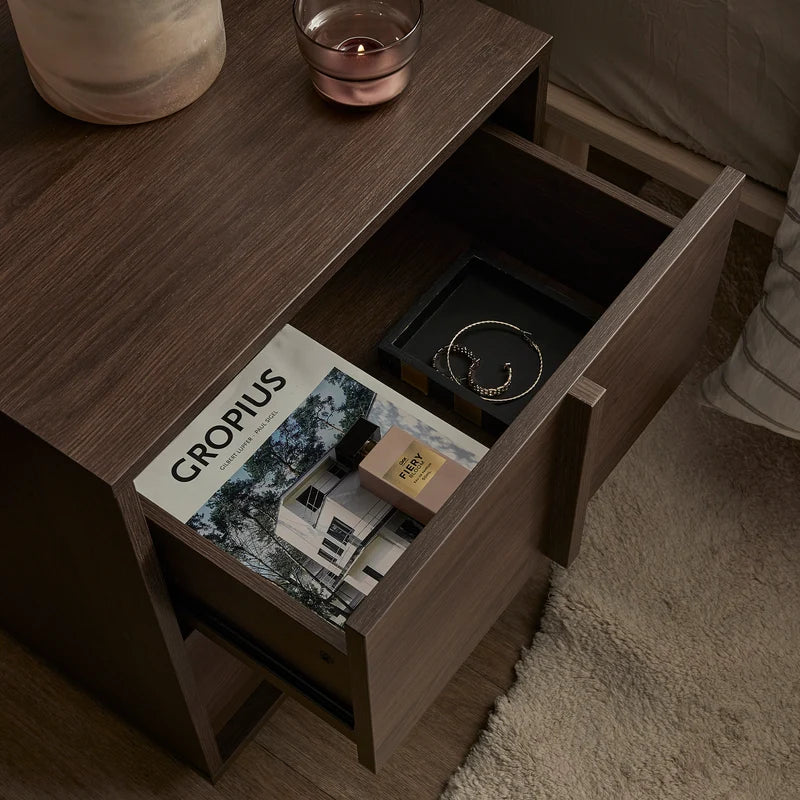 Auggie Bedside Table Walnut (Set of 2)