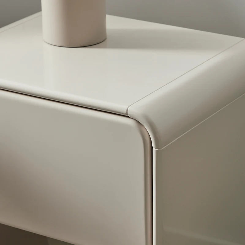 Charlie Gloss Bedside Table Cream (Set of 2)
