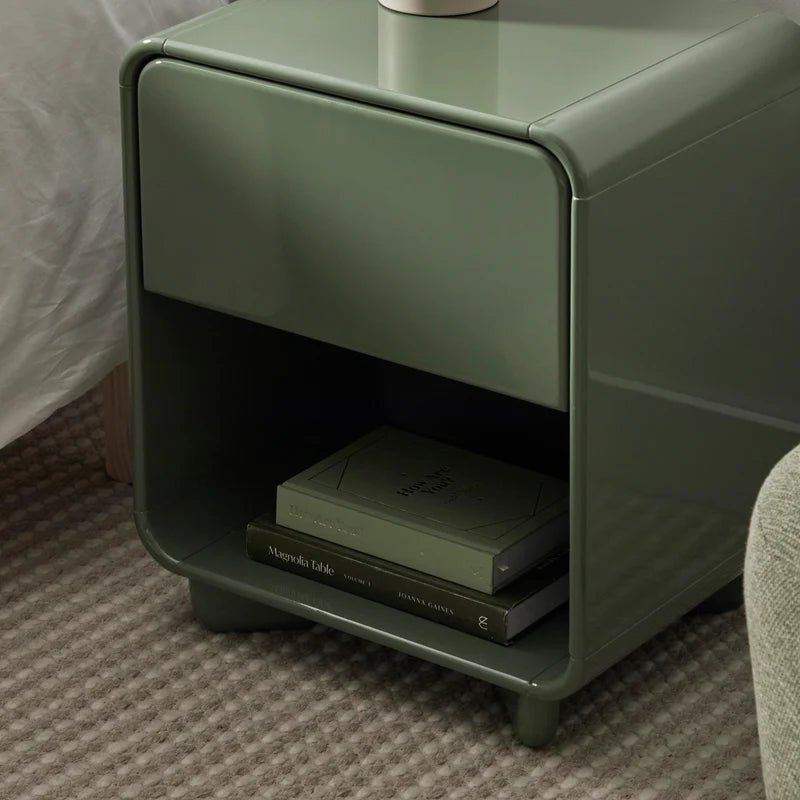 Charlie Gloss Bedside Table Green (Set of 2)