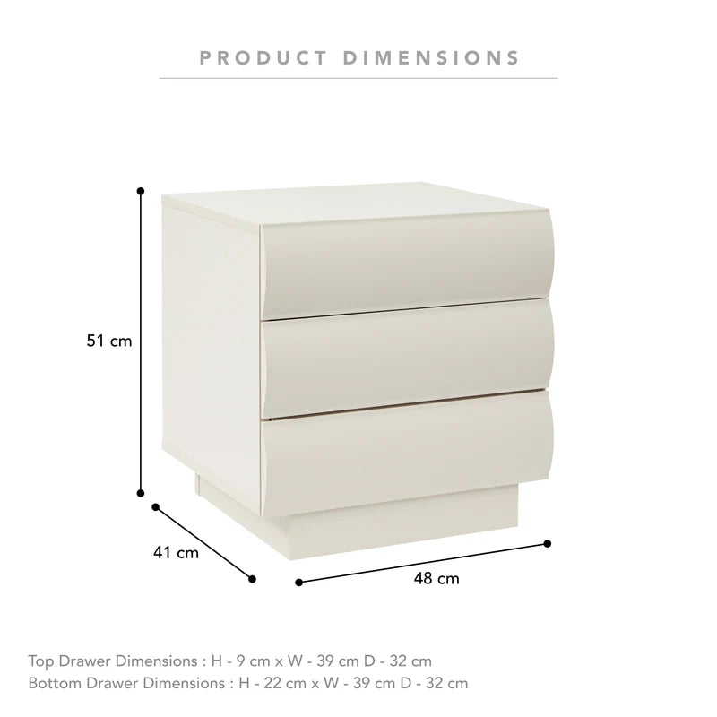 Elsene Bedside Table Grey (Set of 2)