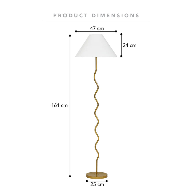 Lulu Squiggle Floor Lamp GOLD