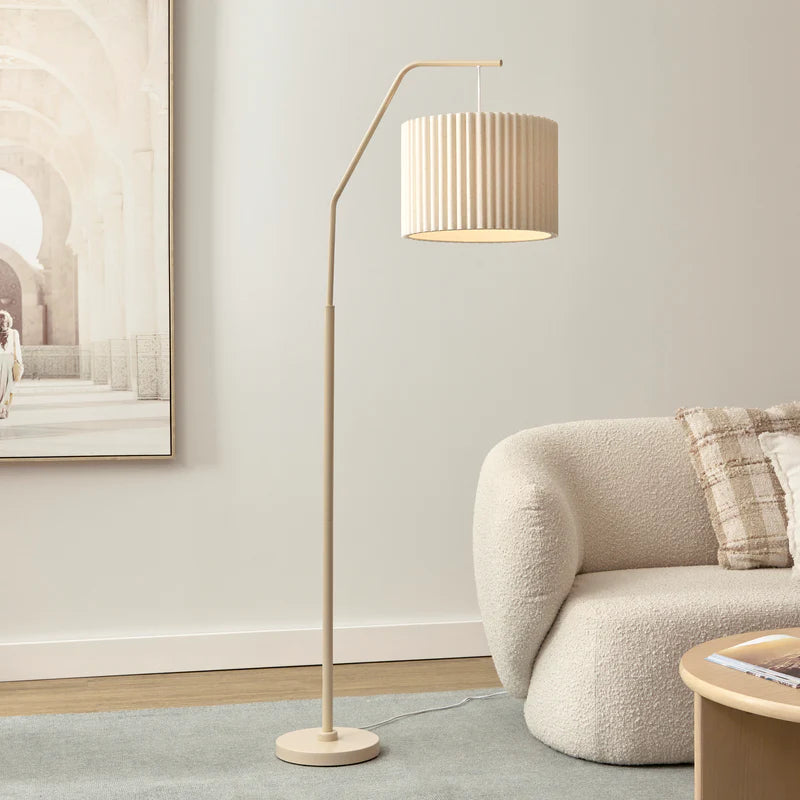 Astrid Hanging Ribbed Floor Lamp Oat