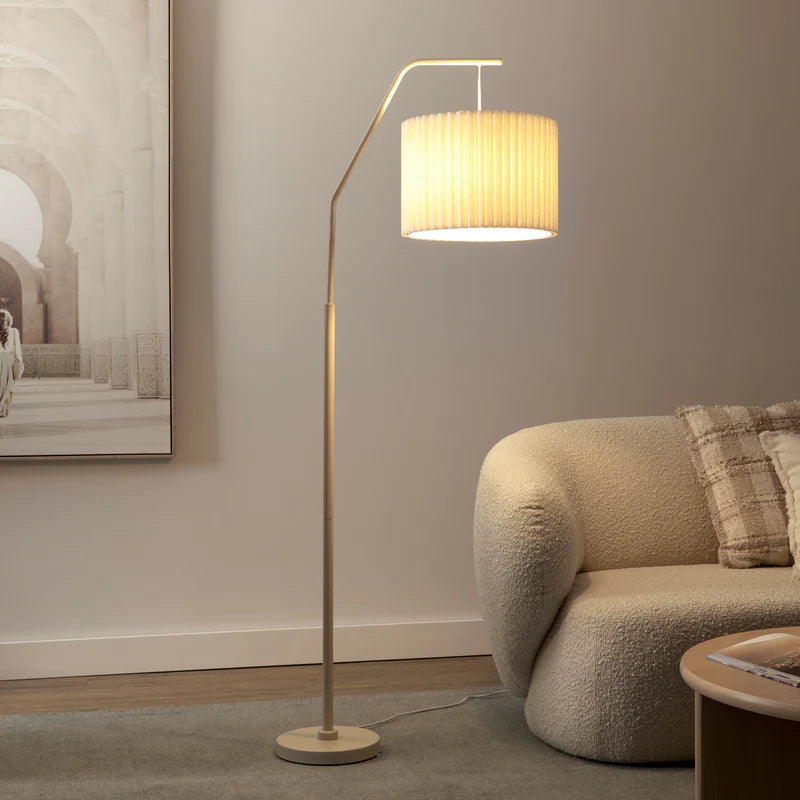 Astrid Hanging Ribbed Floor Lamp Oat