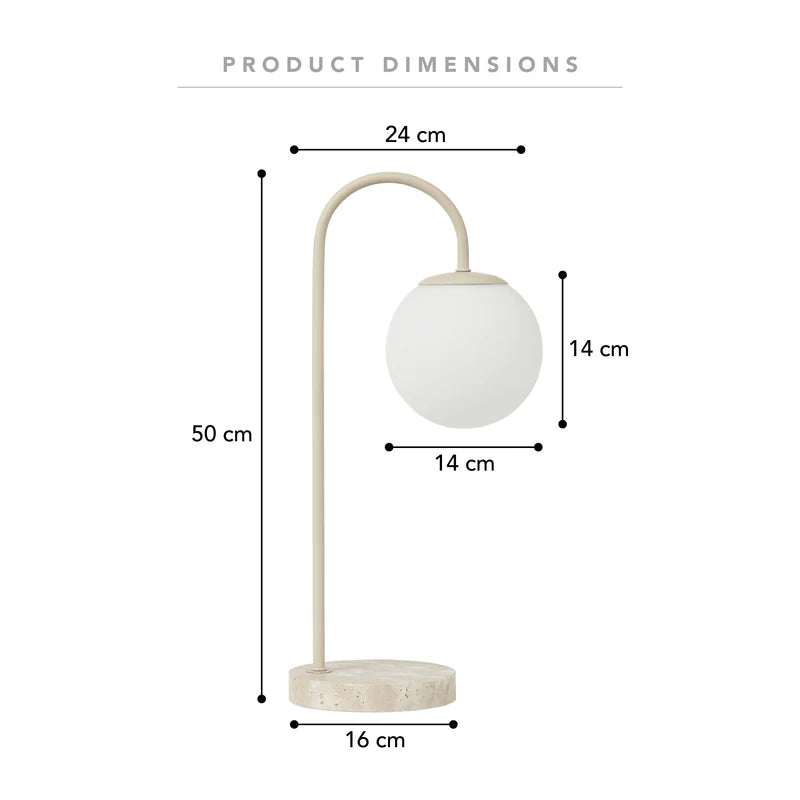 Atlas Table Lamp Travertine