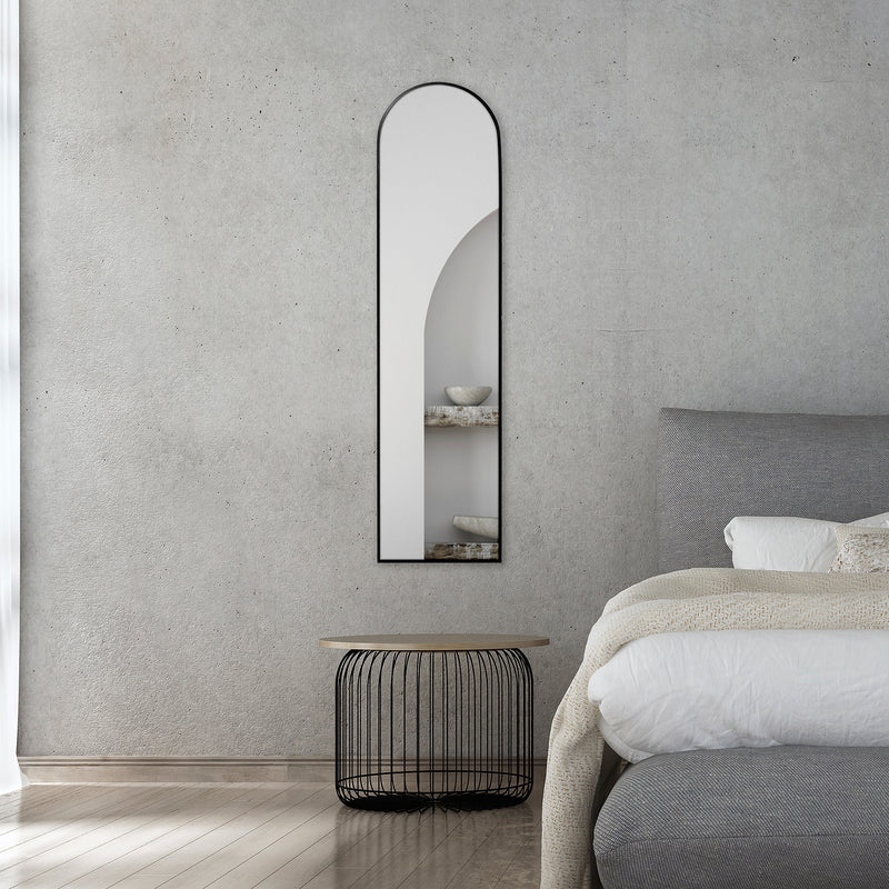 Cindy 120cm Arched Leaning Wall Mirror BLACK