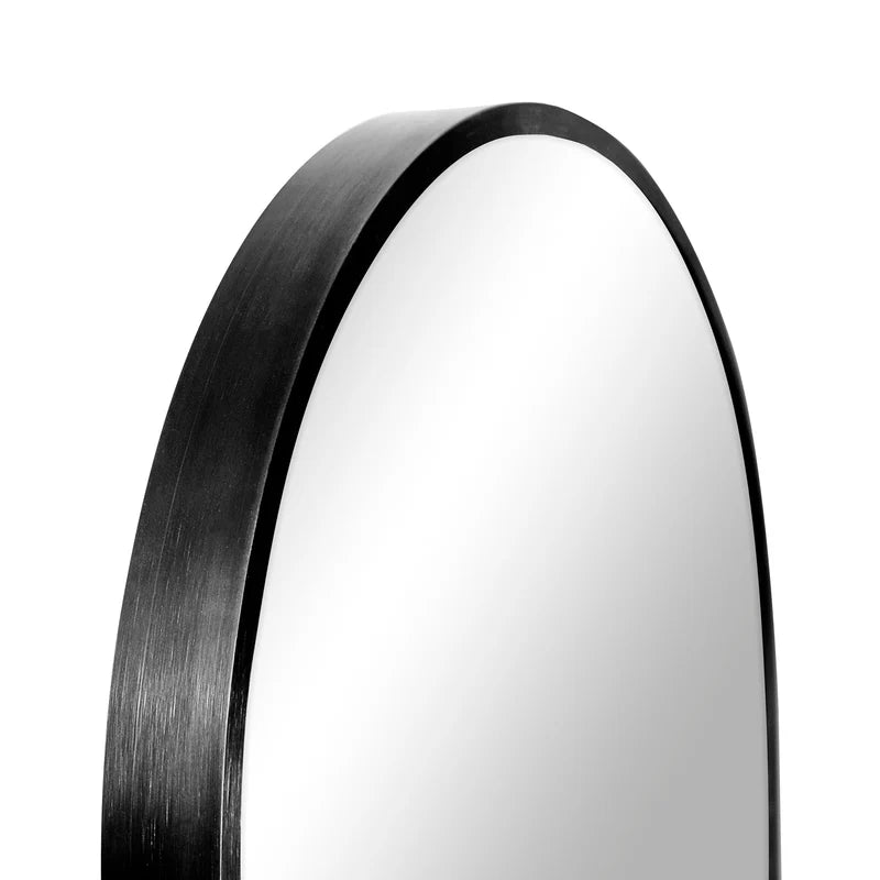 Cindy 120cm Arched Leaning Wall Mirror BLACK