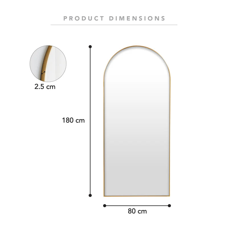Cindy XL 180cm Arch Mirror GOLD