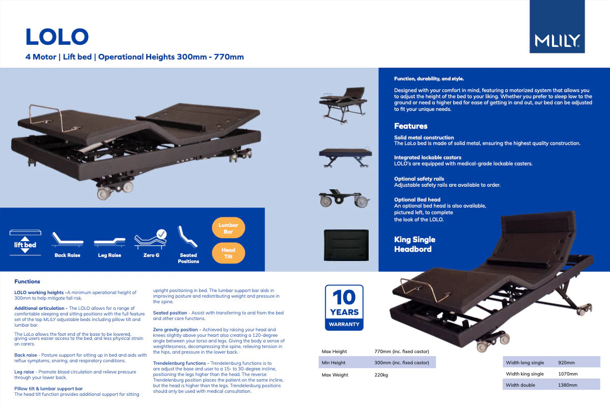 I Active LO-LO Electric Adjustable Lift Bed Base