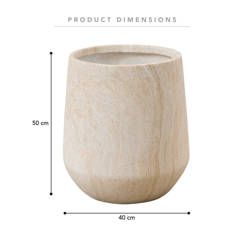 Ziggy Planter Travertine Look 50CM