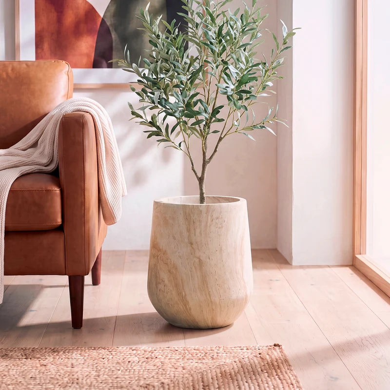 Ziggy Planter Travertine Look 37CM